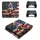 American Girl decal skin sticker for PS4 Slim console and controllers