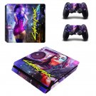 Cyberpunk 2077 decal skin sticker for PS4 Slim console and controllers