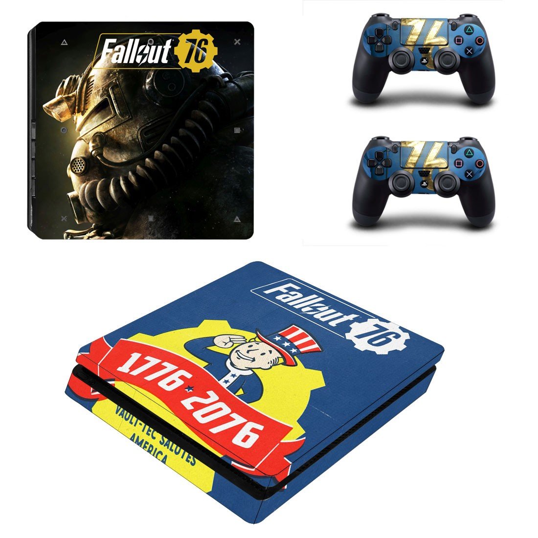 Fallout 76 decal skin sticker for PS4 Slim console and controllers