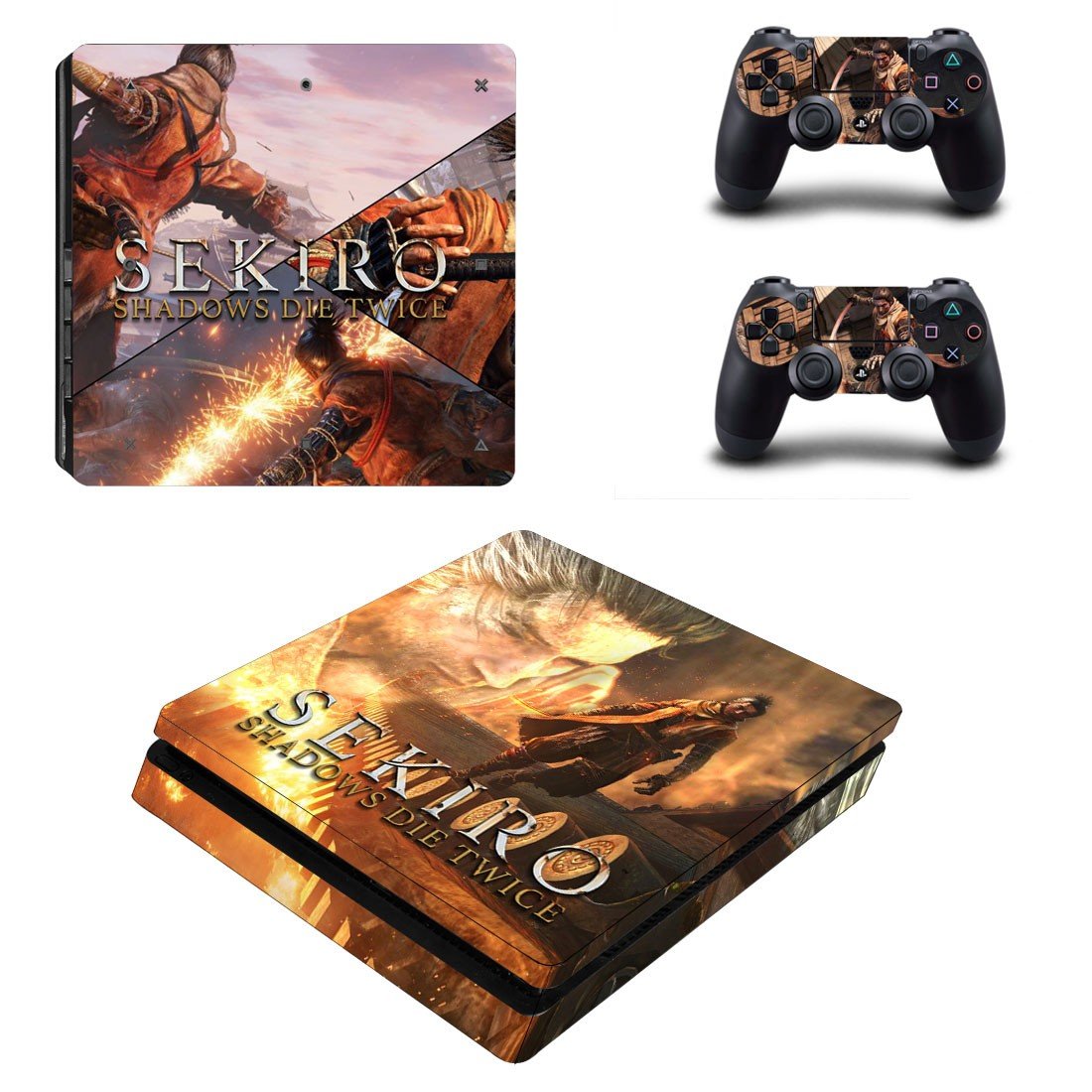 Sekiro Shadows Die Twice decal skin sticker for PS4 Slim console and controllers