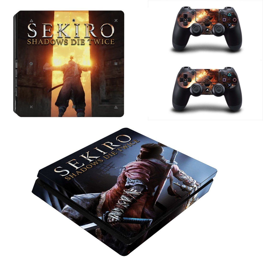 Sekiro Shadows Die Twice decal skin sticker for PS4 Slim console and controllers