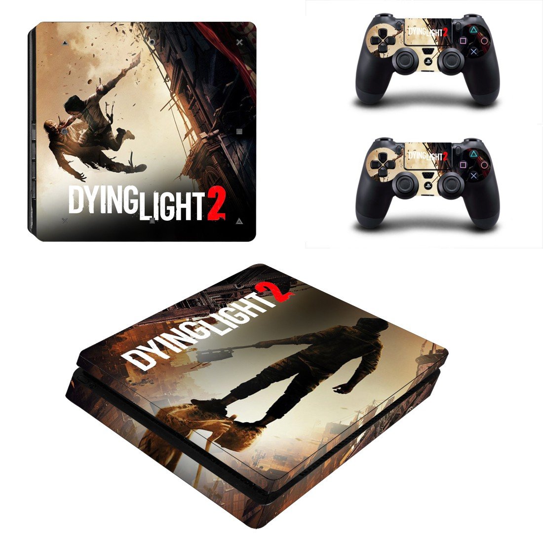 Dying Light 2 decal skin sticker for PS4 Slim console and controllers