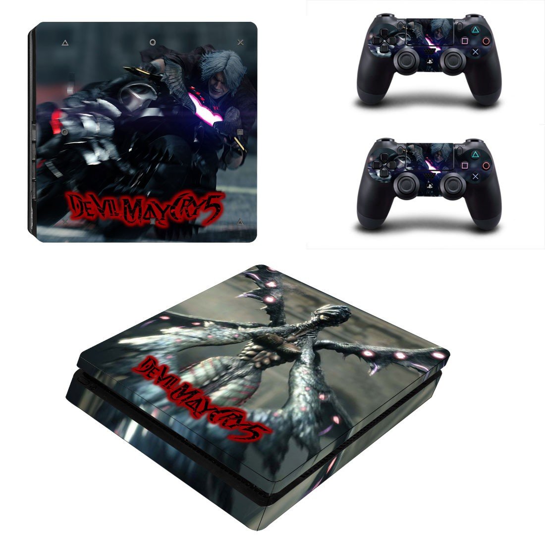Devil May Cry 5 decal skin sticker for PS4 Slim console and controllers