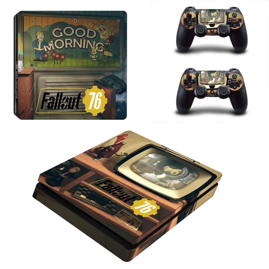 Fallout 76 decal skin sticker for PS4 Slim console and controllers
