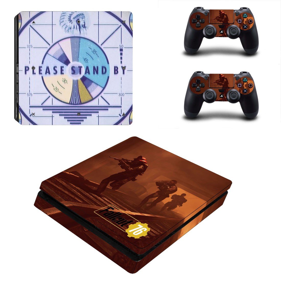 Fallout 76 decal skin sticker for PS4 Slim console and controllers