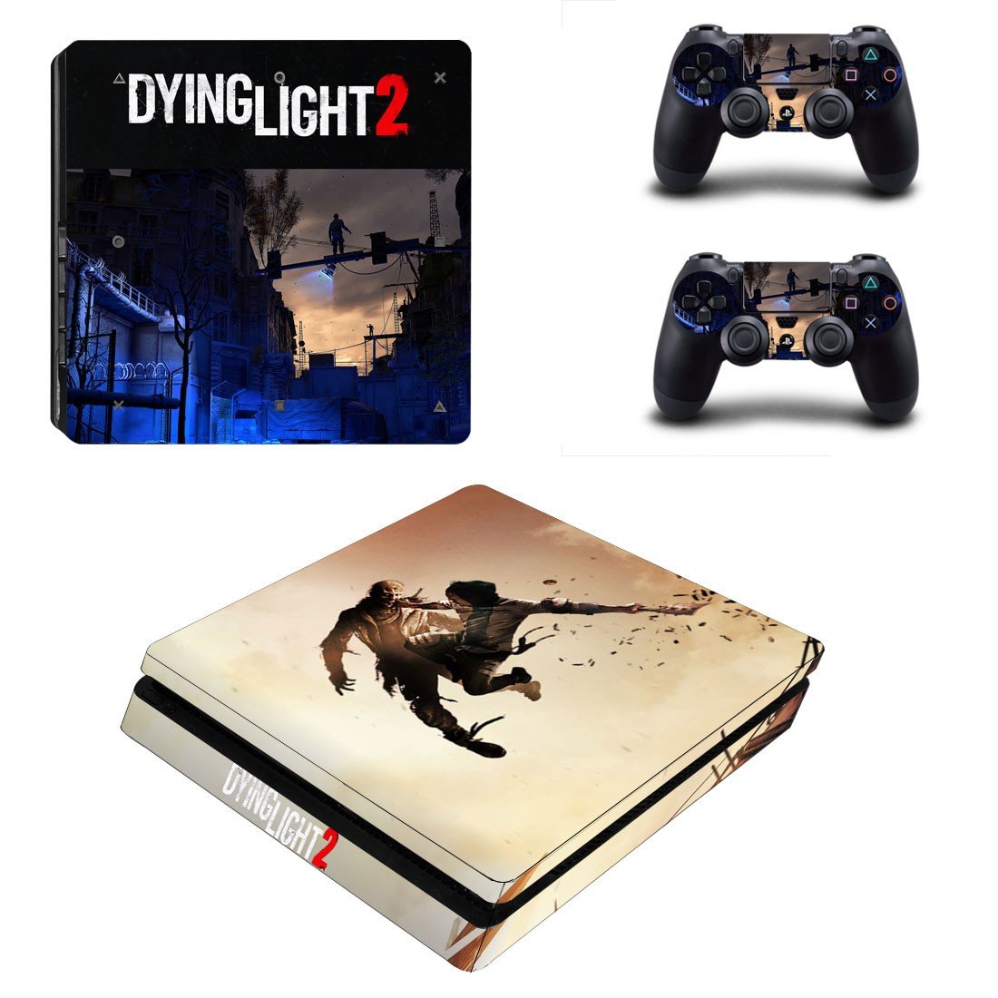 Dying Light 2 decal skin sticker for PS4 Slim console and controllers
