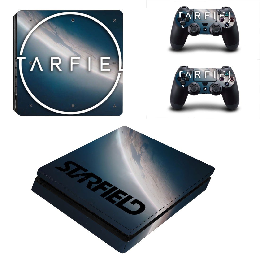 Starfield decal skin sticker for PS4 Slim console and controllers