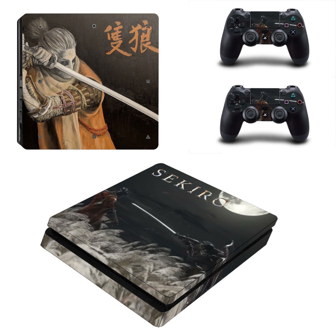 Sekiro decal skin sticker for PS4 Slim console and controllers