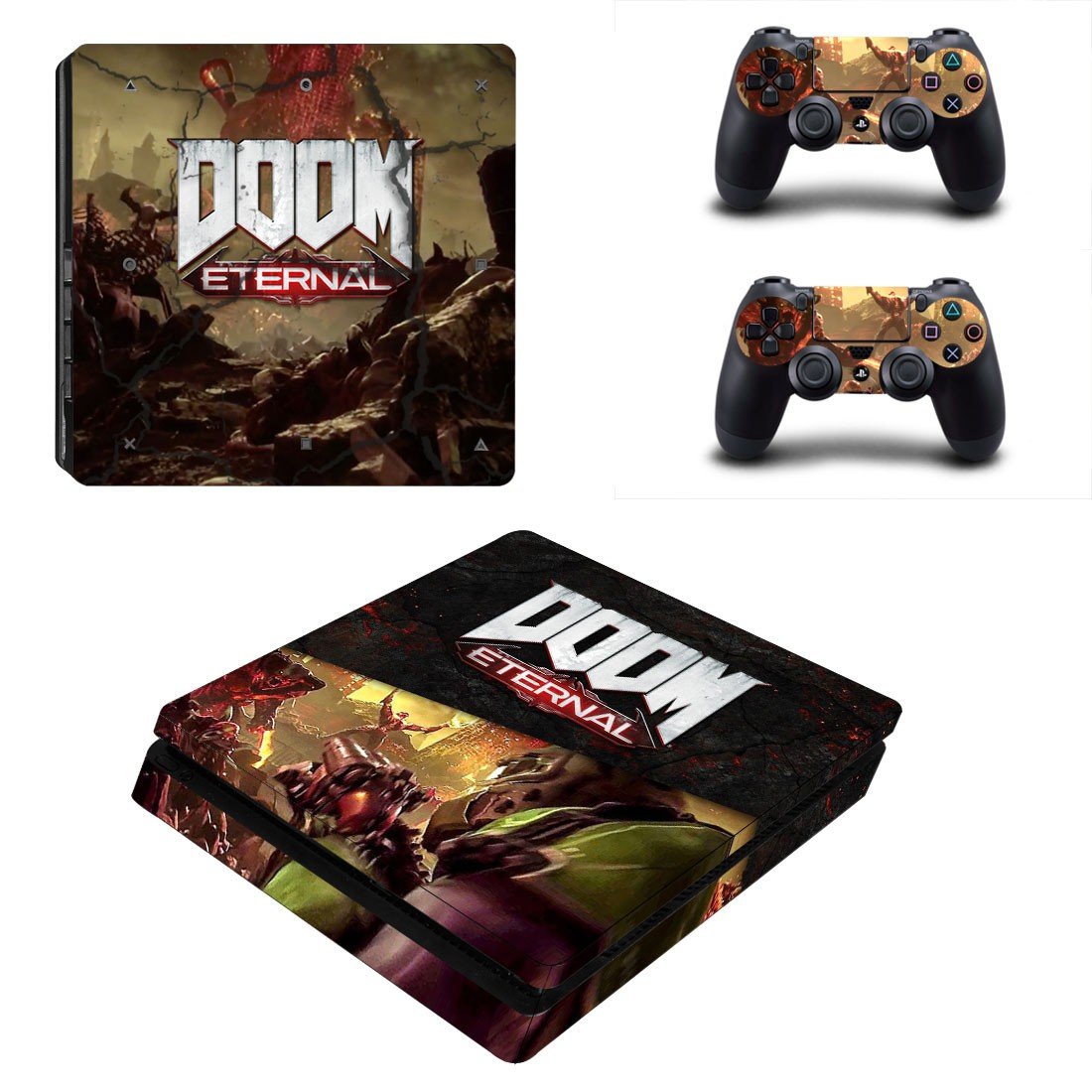 Doom Eternal decal skin sticker for PS4 Slim console and controllers
