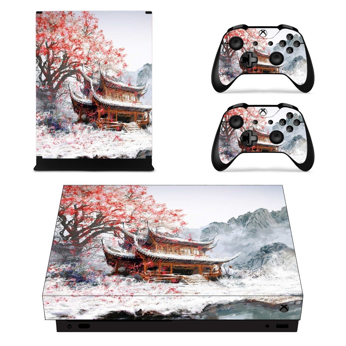 Chinese house decal skin sticker for Xbox One X console and controllers
