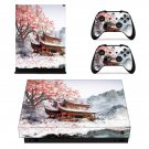 Chinese house decal skin sticker for Xbox One X console and controllers