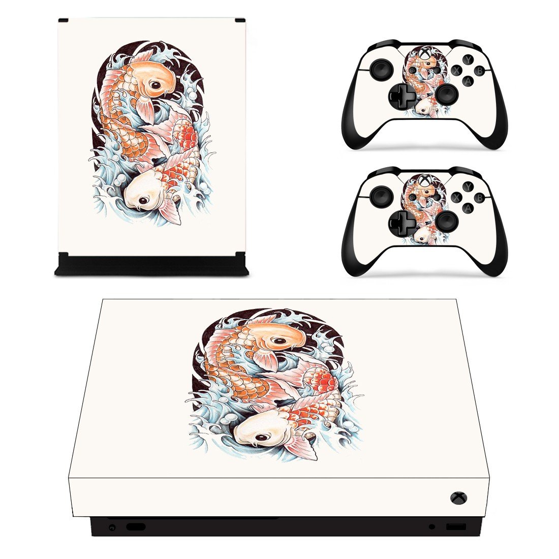 Fish wallpaper decal skin sticker for Xbox One X console and controllers