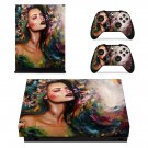 Lady Wallpaper decal skin sticker for Xbox One X console and controllers