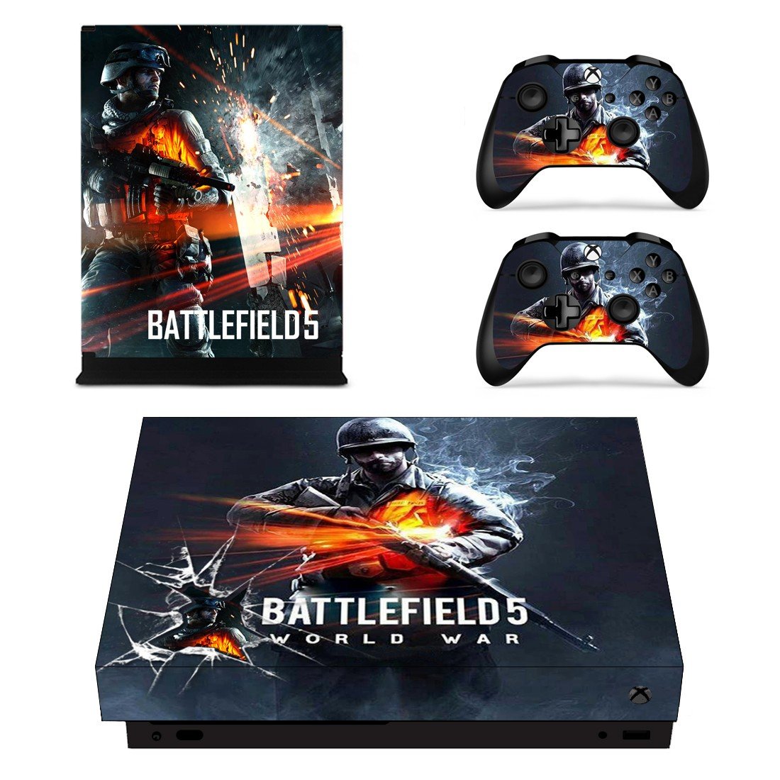 Battlefield 5 world war decal skin sticker for Xbox One X console and controllers