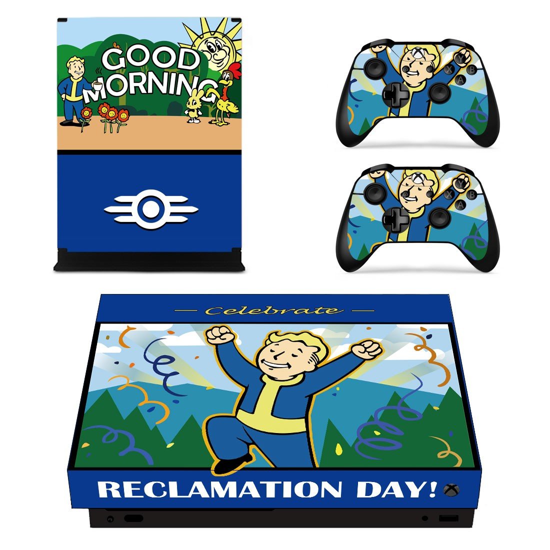 Fallout 76 decal skin sticker for Xbox One X console and controllers