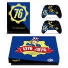 Fallout 76 decal skin sticker for Xbox One X console and controllers