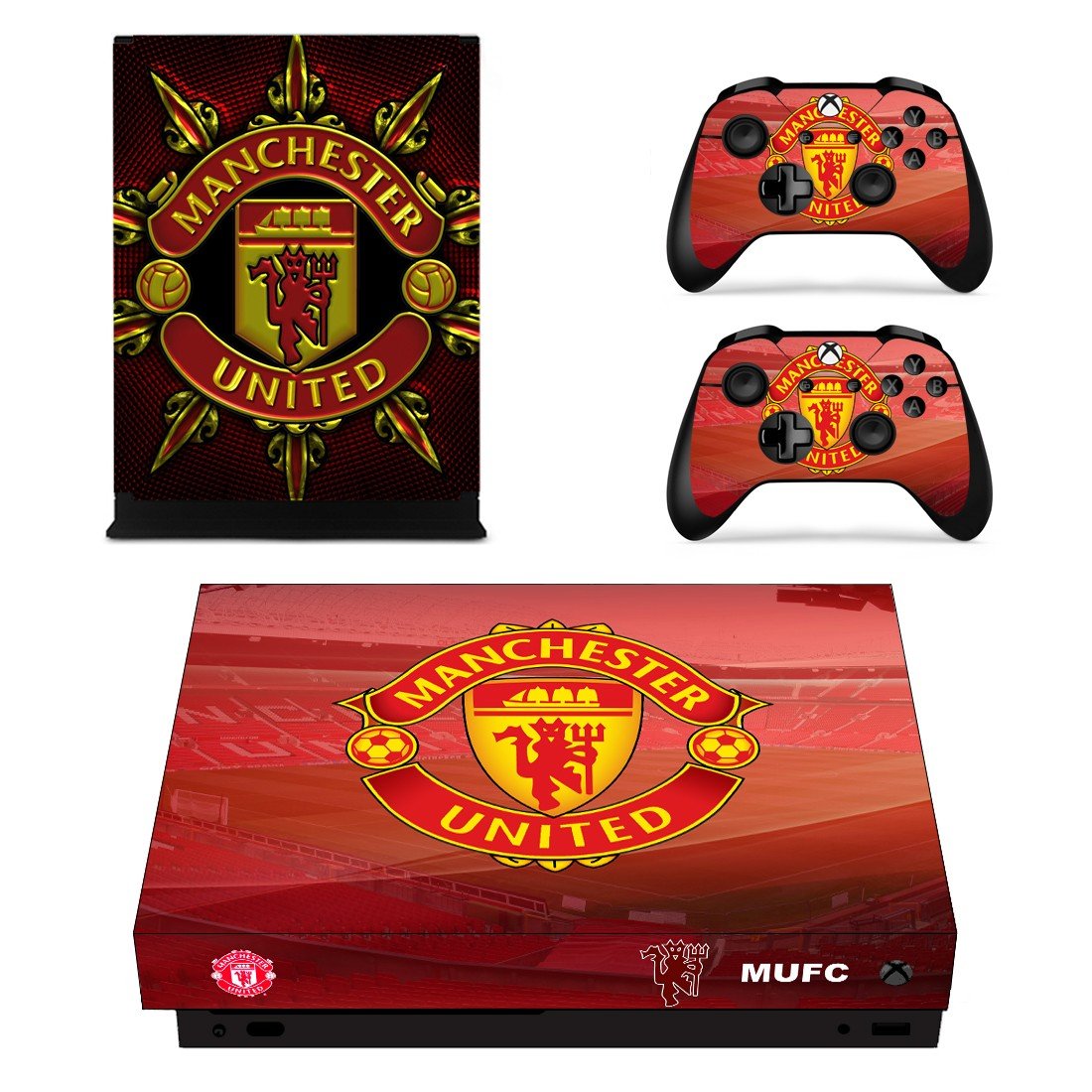 Manchester United decal skin sticker for Xbox One X console and controllers