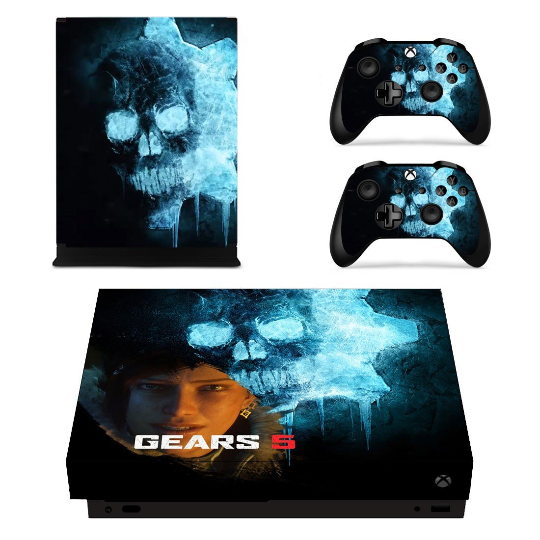 Gears 5 decal skin sticker for Xbox One X console and controllers