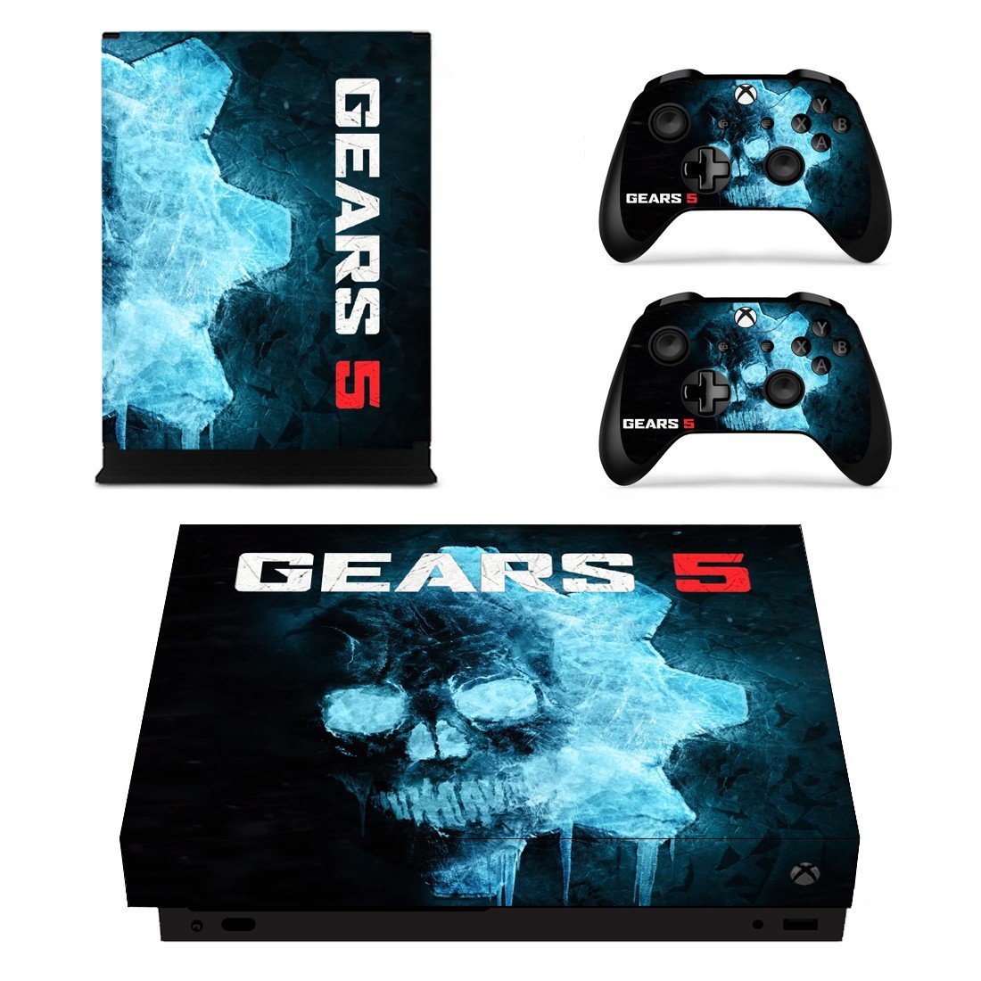 Gears 5 decal skin sticker for Xbox One X console and controllers