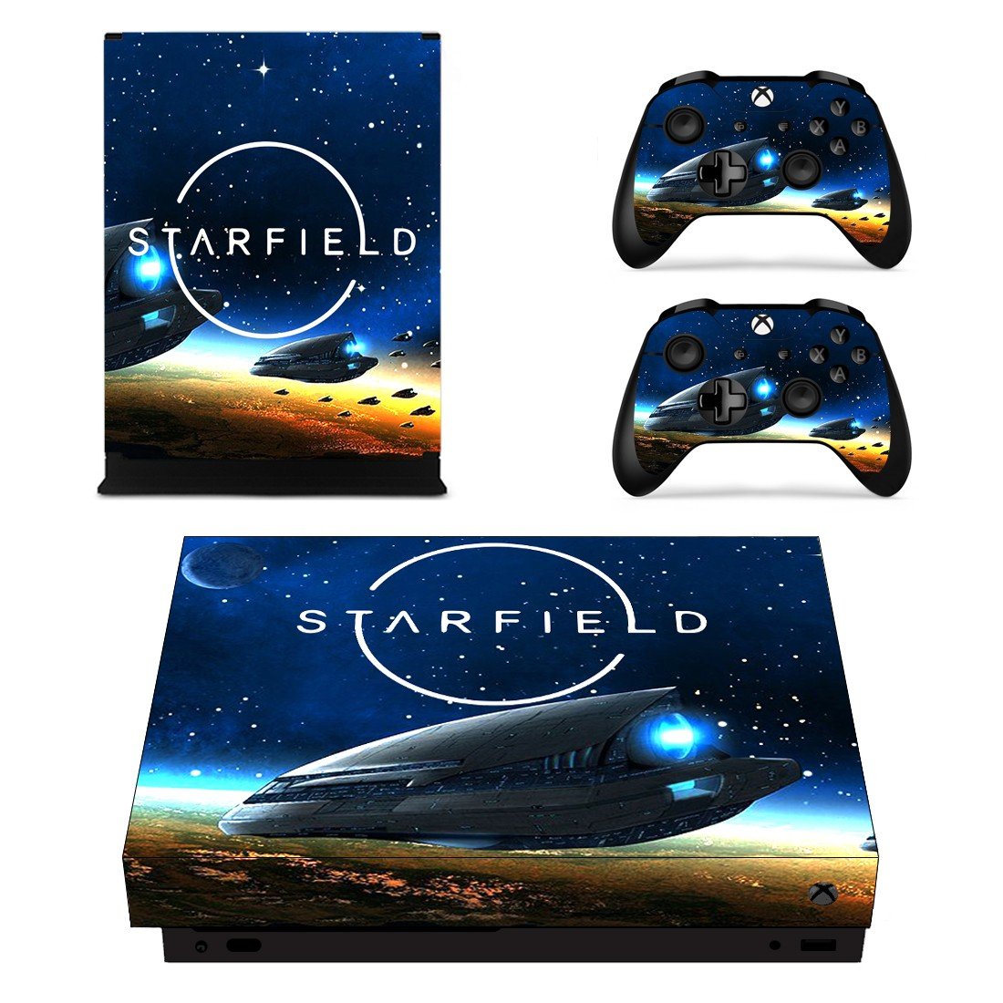 Starfield decal skin sticker for Xbox One X console and controllers