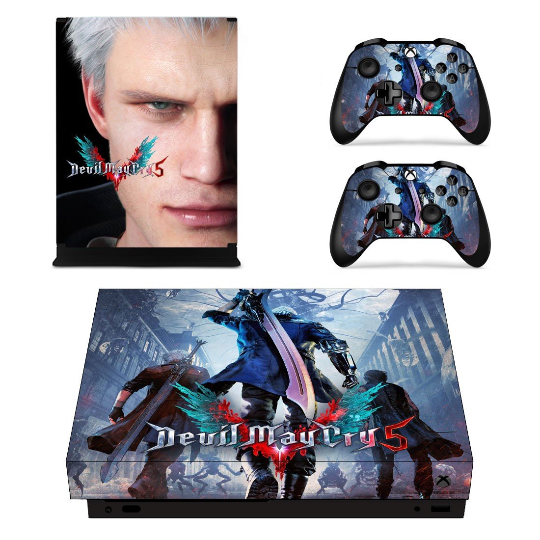 Devil May Cry 5 decal skin sticker for Xbox One X console and controllers