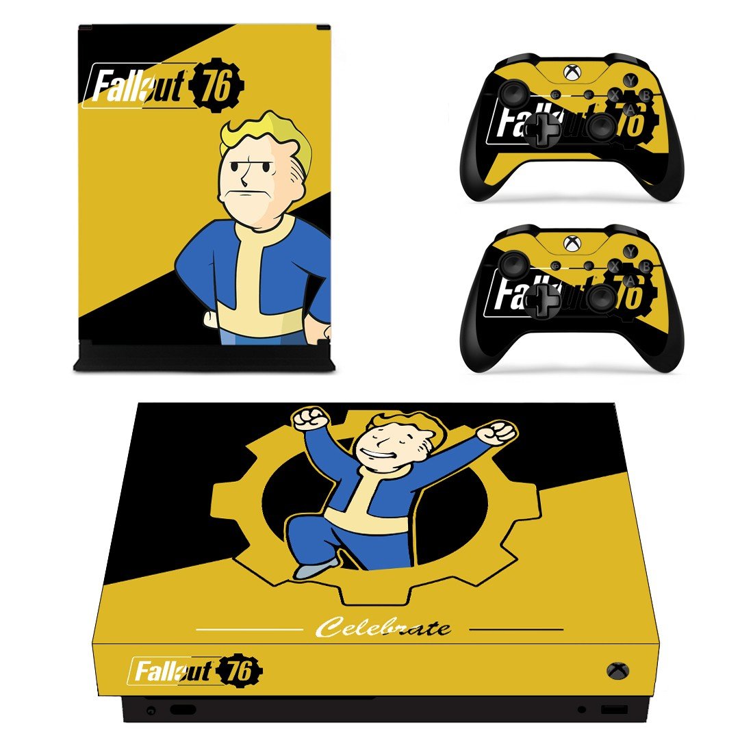 Fallout 76 decal skin sticker for Xbox One X console and controllers