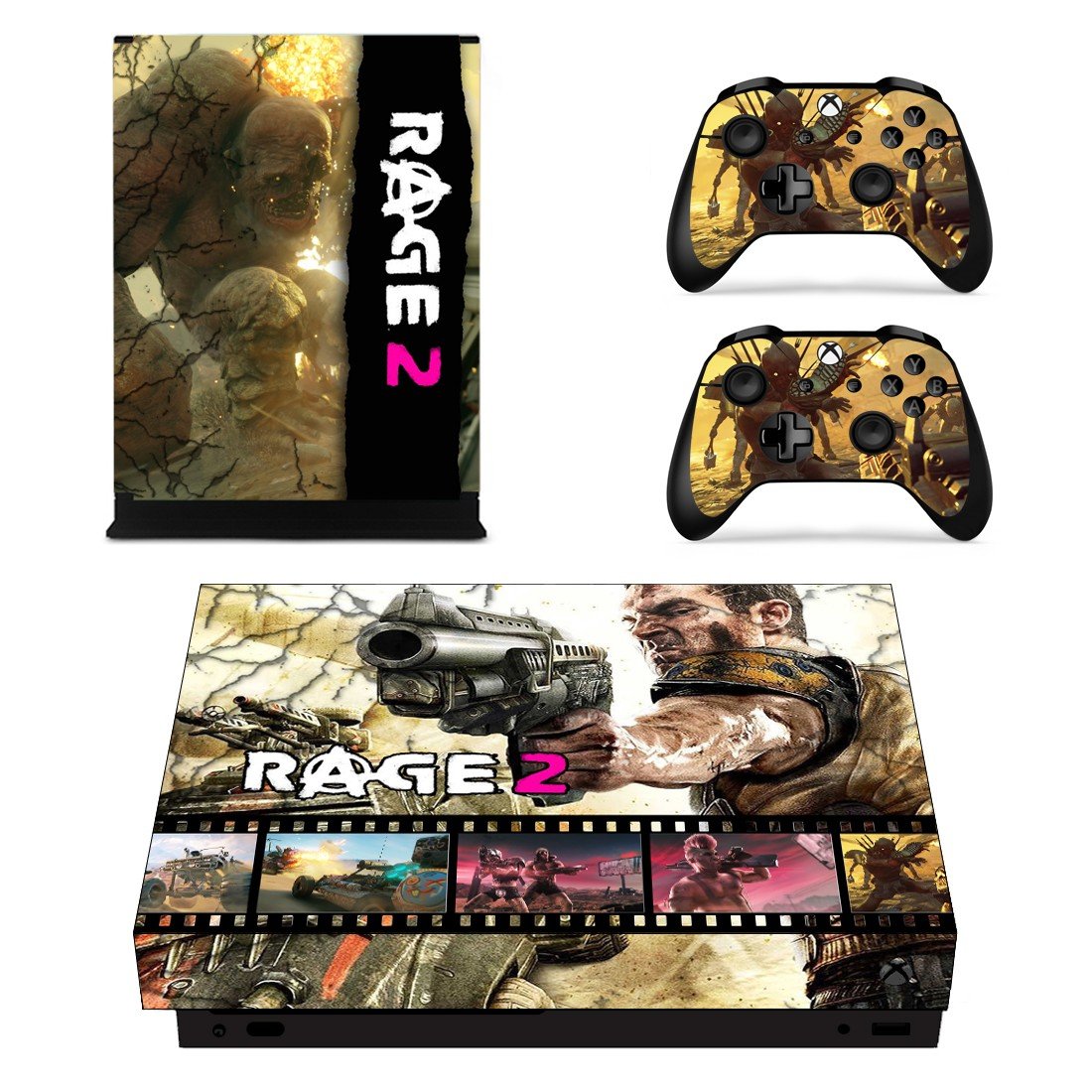 Rage 2 decal skin sticker for Xbox One X console and controllers