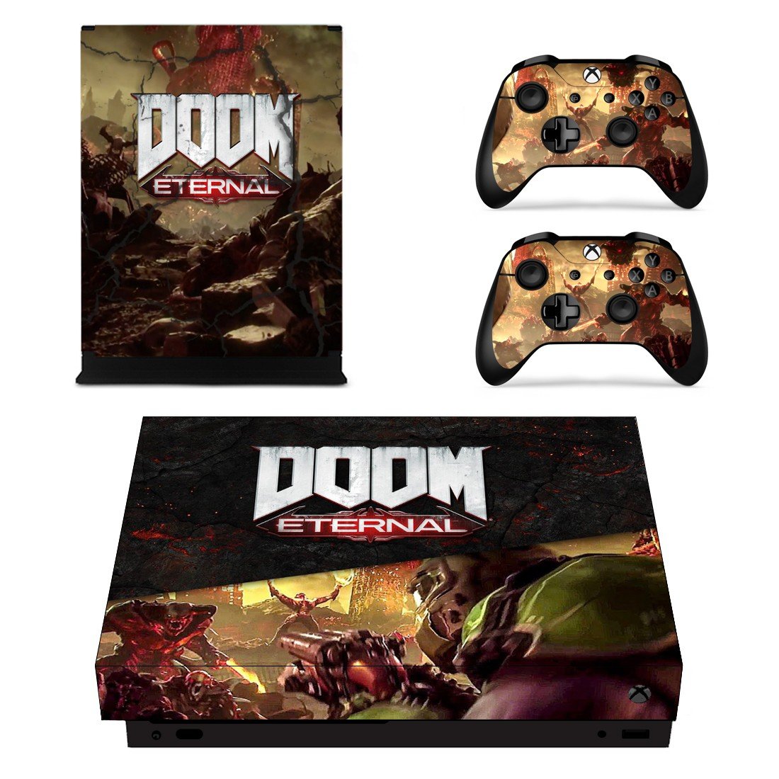 Doom Eternal decal skin sticker for Xbox One X console and controllers
