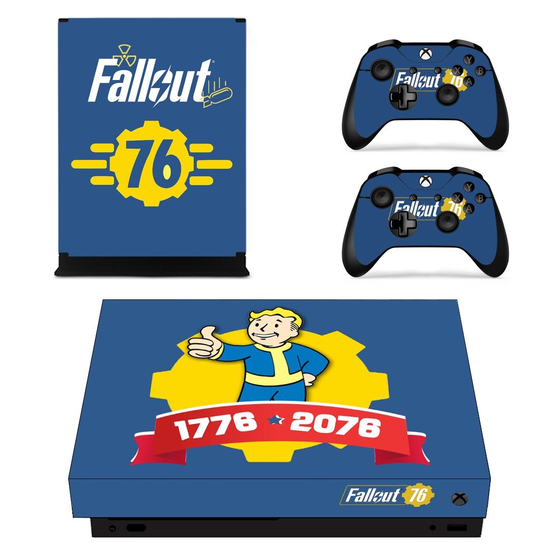 Fallout 76 decal skin sticker for Xbox One X console and controllers