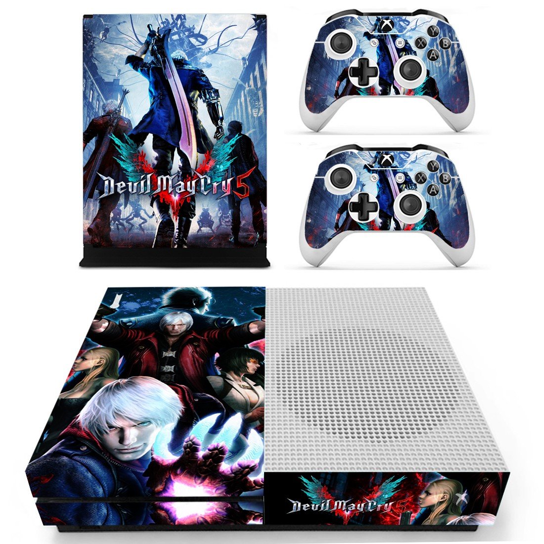 Devil May Cry 5 decal skin sticker for Xbox One S console and controllers