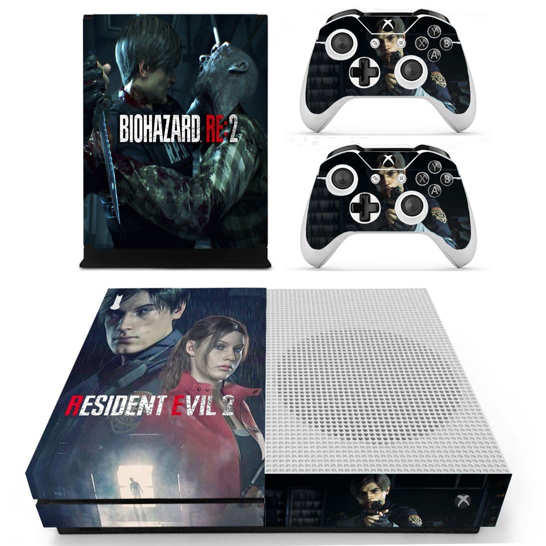 Resident Evil 2 decal skin sticker for Xbox One S console and controllers