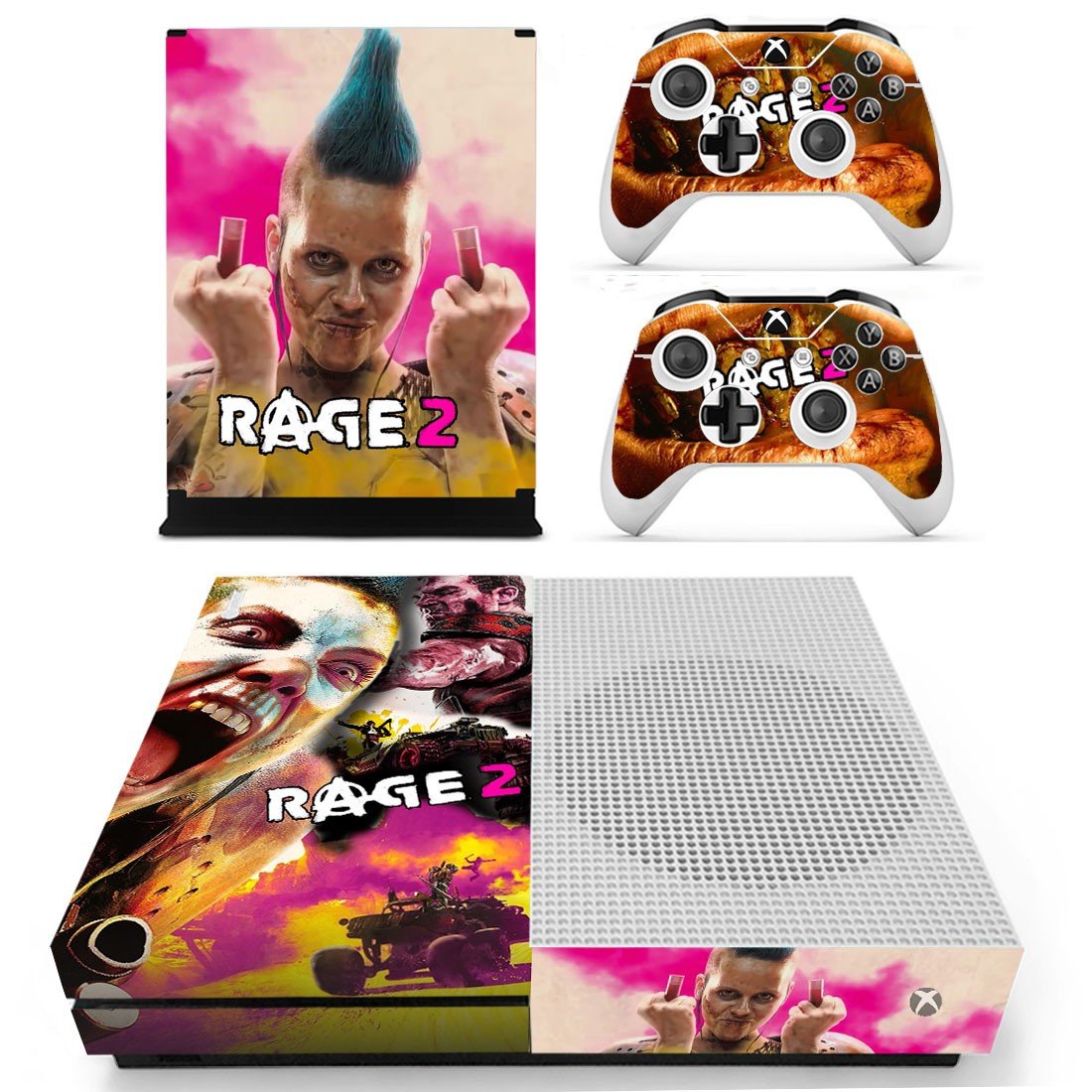 Rage 2 decal skin sticker for Xbox One S console and controllers