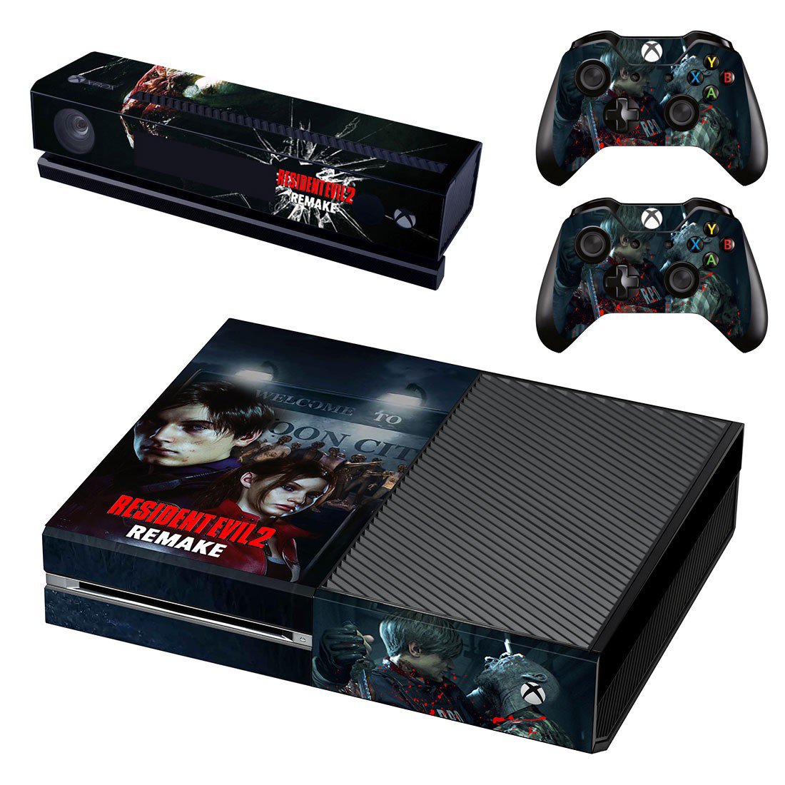 Resident Evil 2 Remake decal skin sticker for Xbox One console and ...