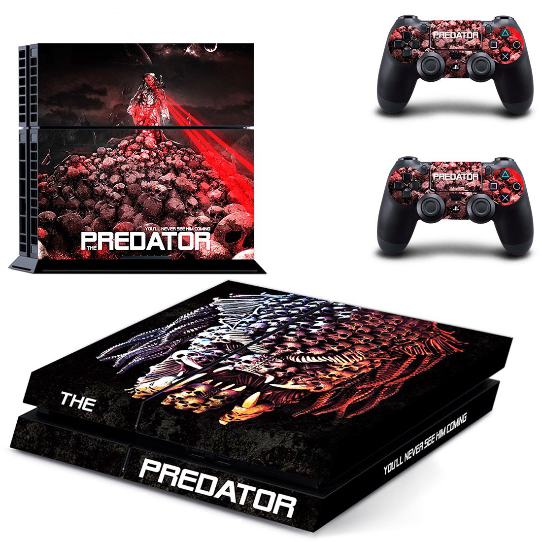 The Predator decal skin sticker for PS4 console and controllers