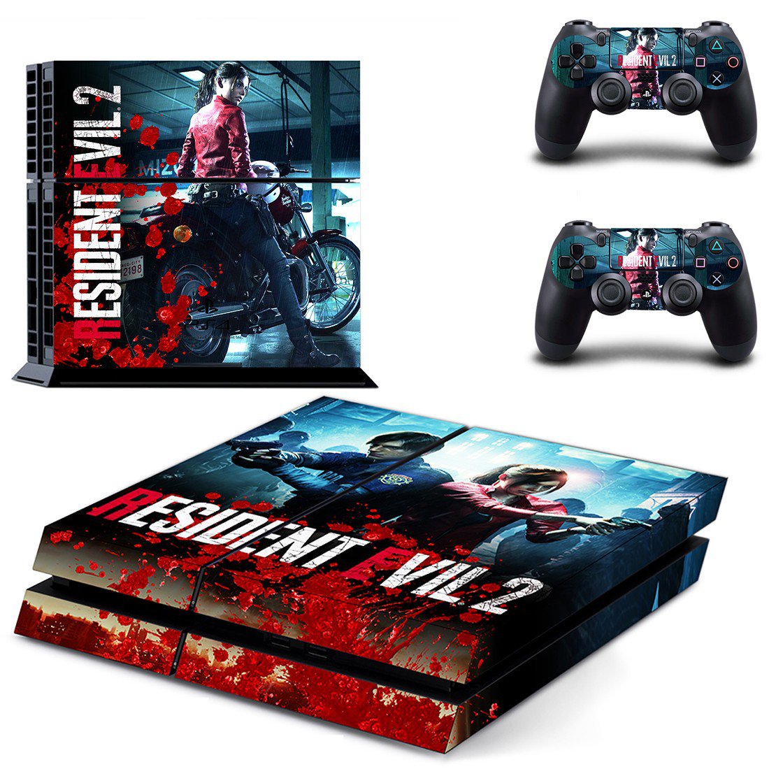 Resident Evil 2 decal skin sticker for PS4 console and controllers