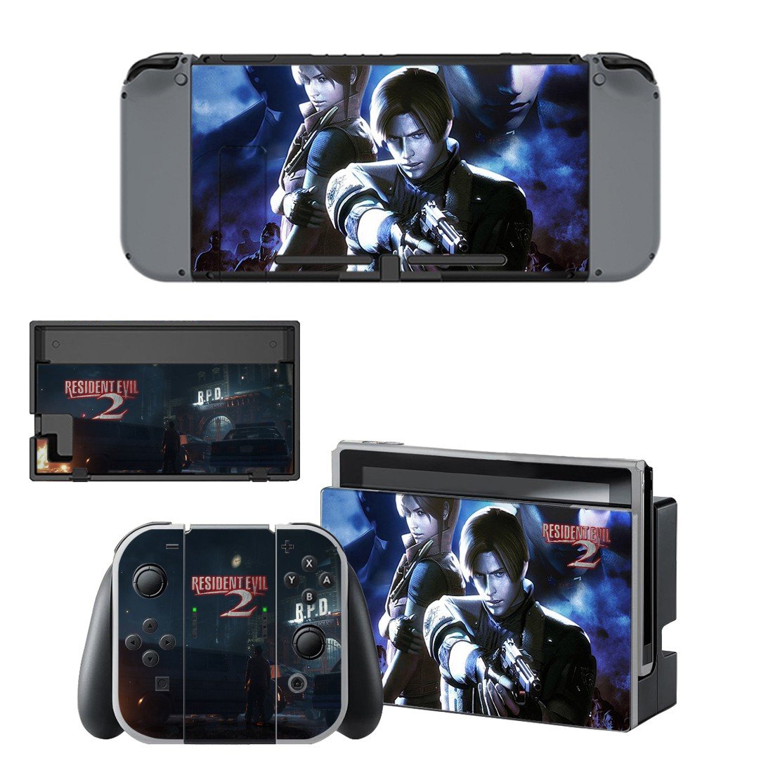 Resident Evil 2 decal skin sticker for Nintendo Switch console and controllers