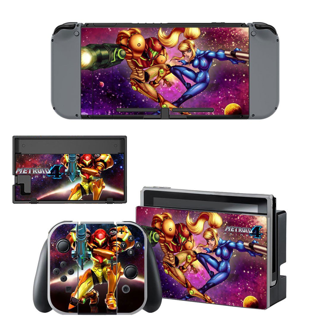 Metroid Prime decal skin sticker for Nintendo Switch console and controllers