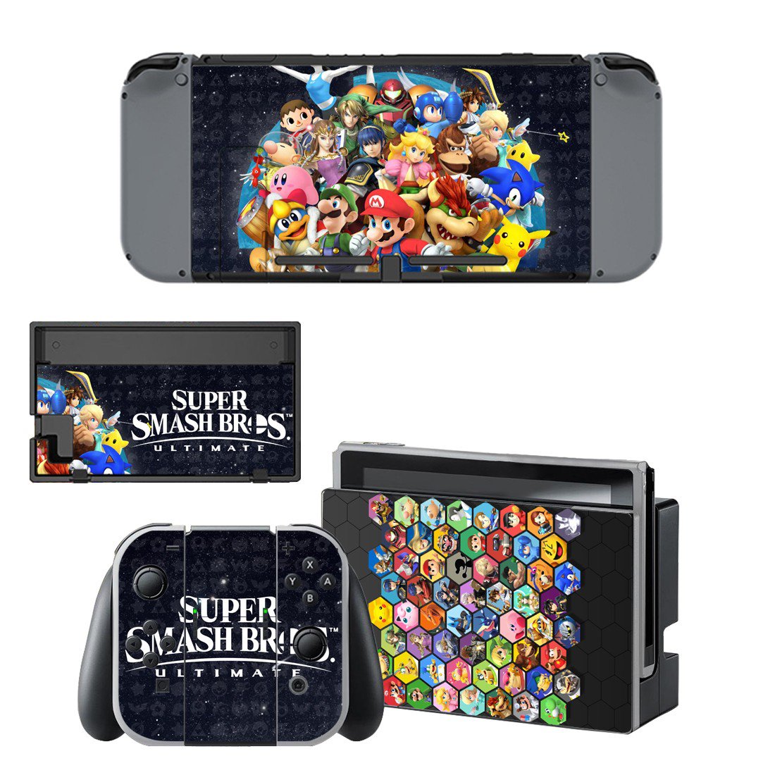Super Smash Bros Ultimate decal skin sticker for Nintendo Switch console and controllers