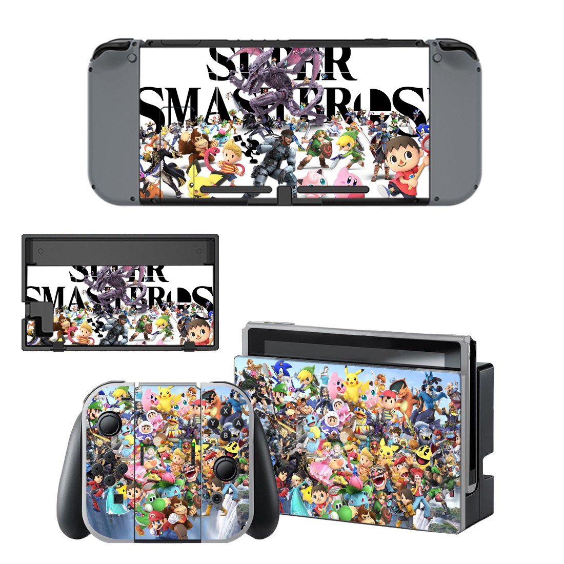 Super Smash Bros decal skin sticker for Nintendo Switch console and controllers
