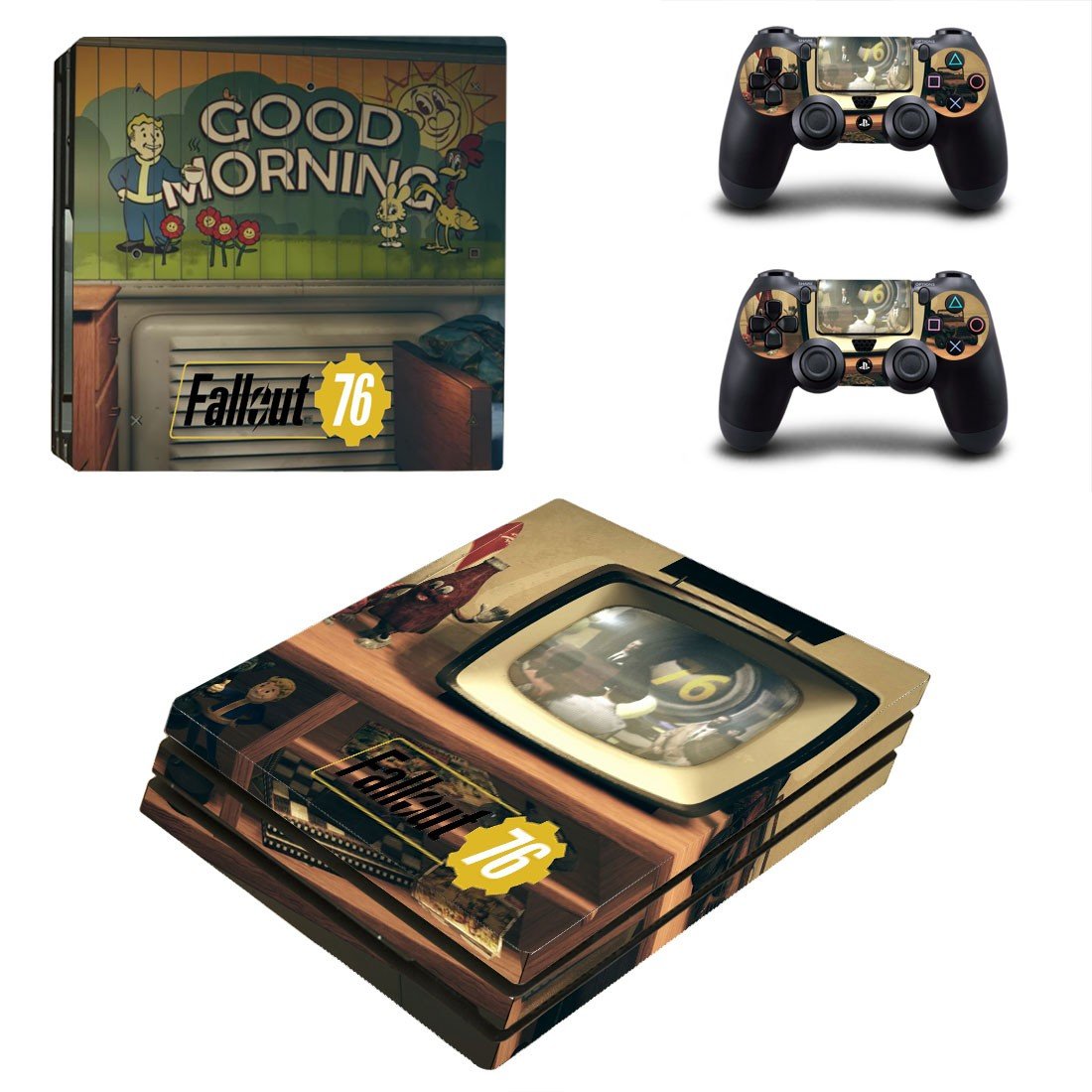 Fallout 76 decal skin sticker for PS4 Pro console and controllers