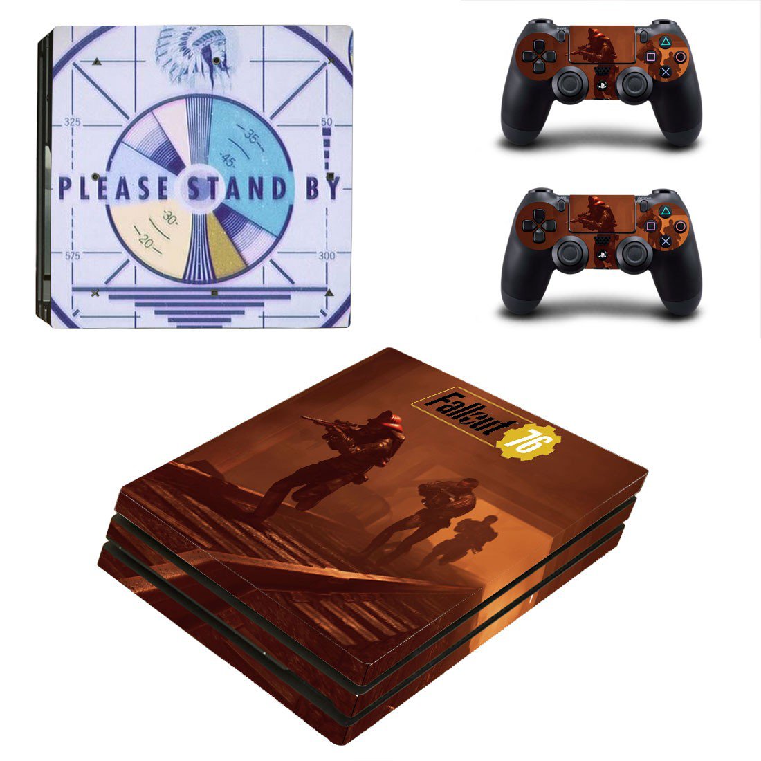 Fallout 76 decal skin sticker for PS4 Pro console and controllers