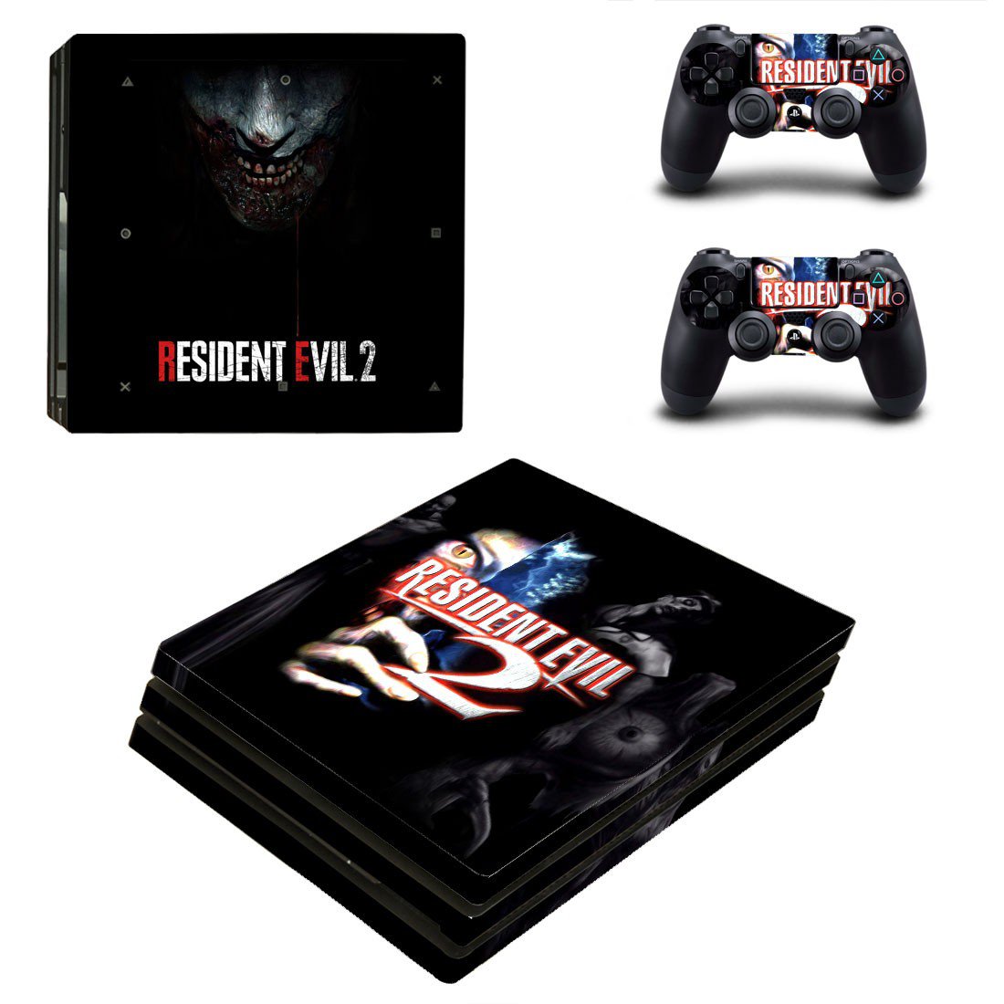 Resident Evil 2 decal skin sticker for PS4 Pro console and controllers