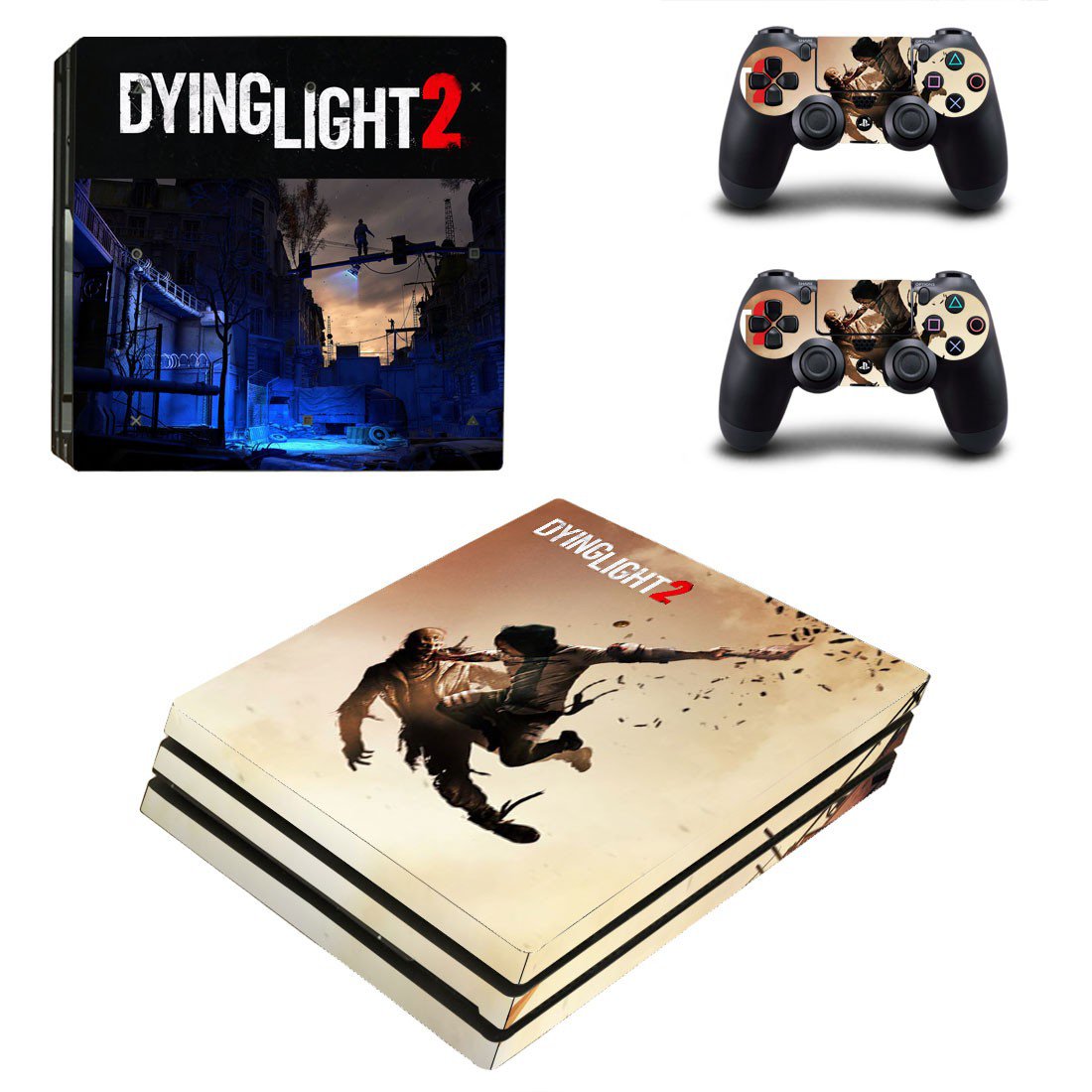 Dying Light 2 decal skin sticker for PS4 Pro console and controllers