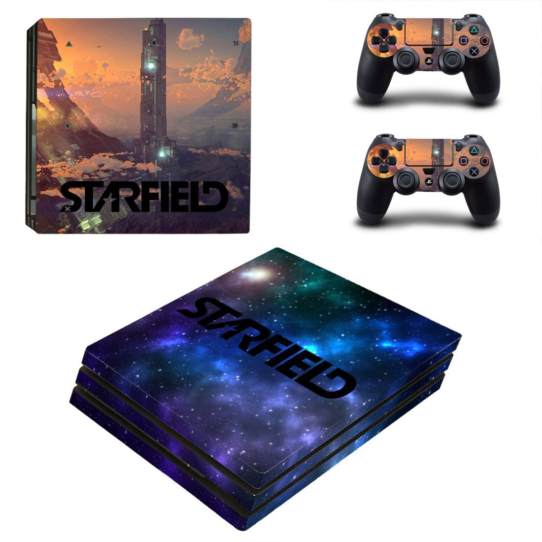 Starfield decal skin sticker for PS4 Pro console and controllers