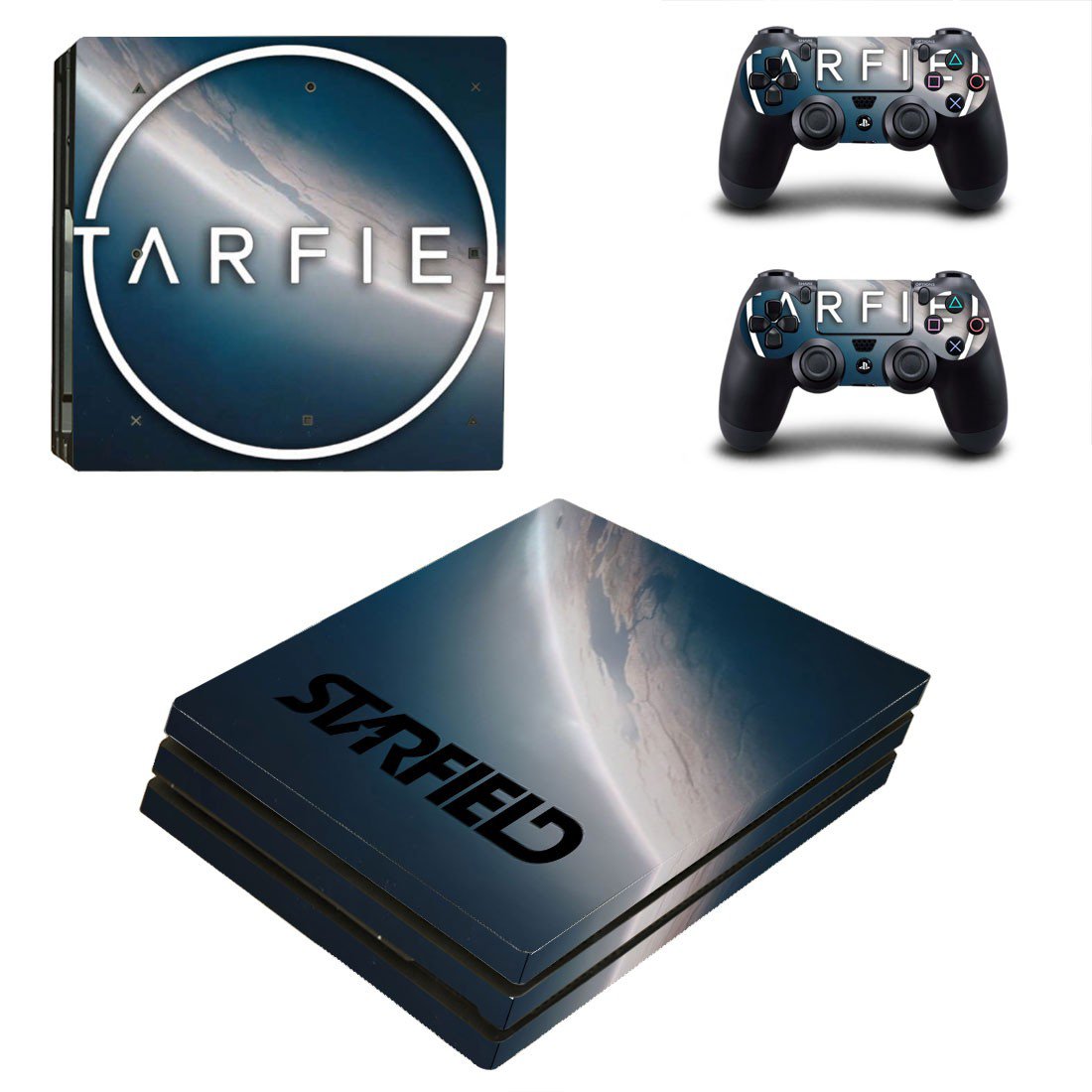 Starfield decal skin sticker for PS4 Pro console and controllers