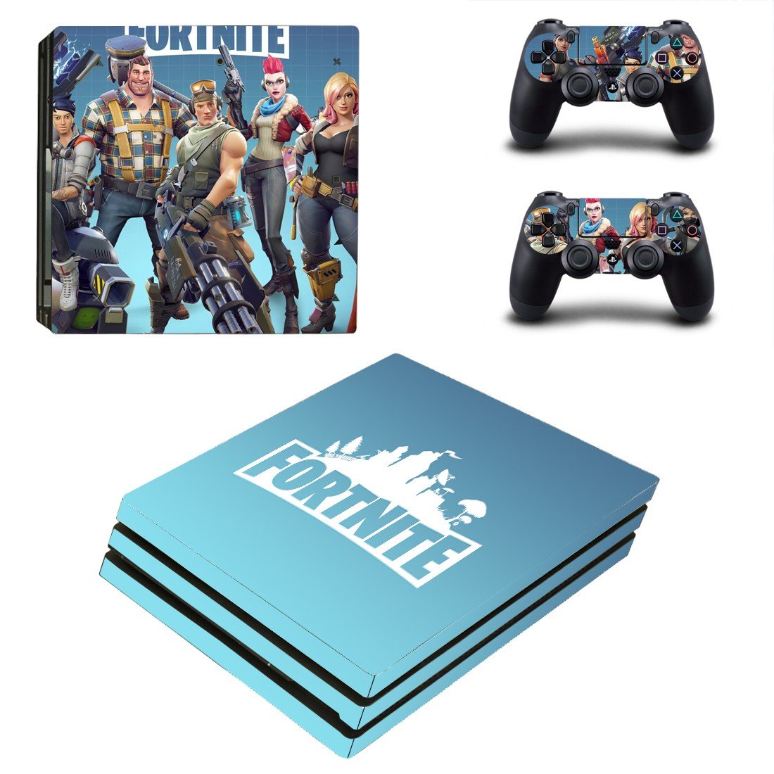 Fortnite decal skin sticker for PS4 Pro console and controllers