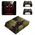 Deadpool decal skin sticker for PS4 Pro console and controllers