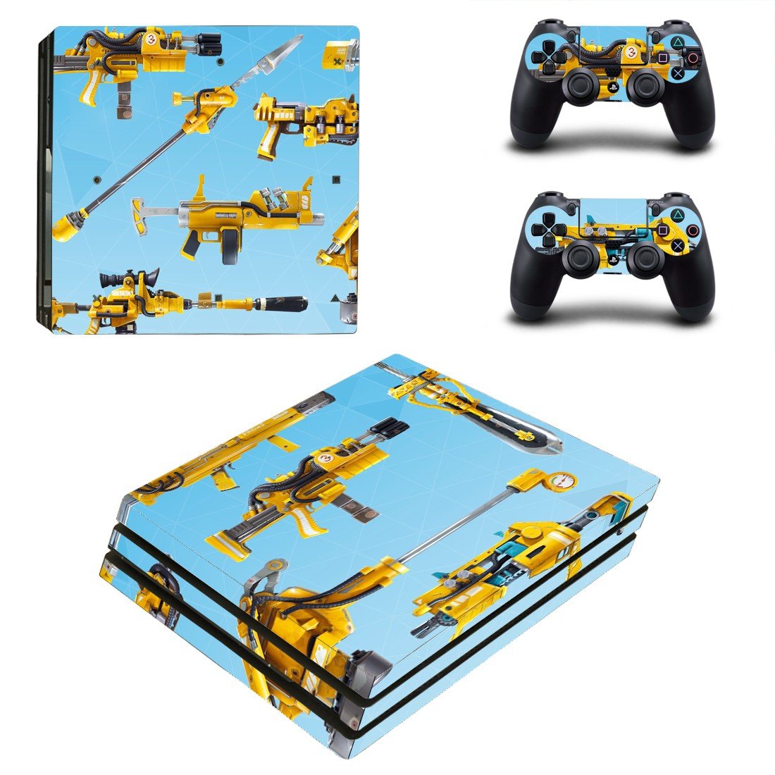 Fortnite Guns decal skin sticker for PS4 Pro console and controllers