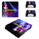 Cyberpunk 2077 decal skin sticker for PS4 Slim console and controllers