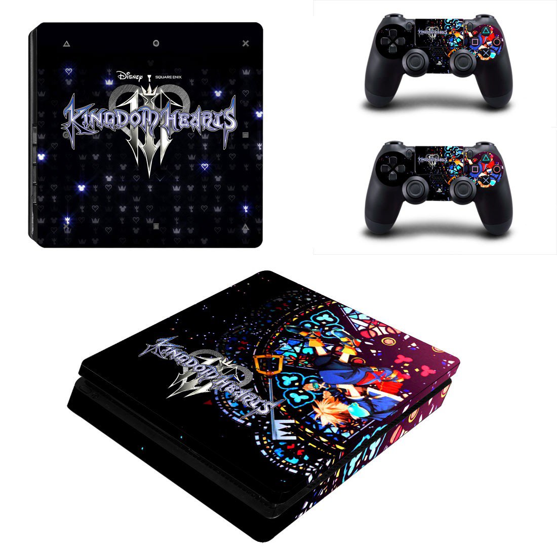 Kingdom Hearts 3 decal skin sticker for PS4 Slim console and controllers